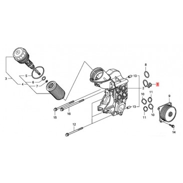 Гарнитура маслен охладител Honda Cr-v Accord 15401-RBD-E01 N22A