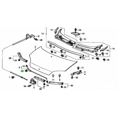 Щипка щека преден капак Honda Cr-v 90602-S2K-003