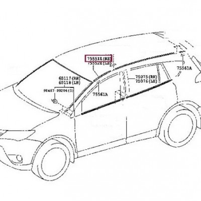 Лайсна таван Toyota Rav 4 75551-42040 предна дясна