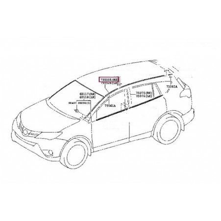 Лайсна таван Toyota Rav 4 75551-42040 предна дясна