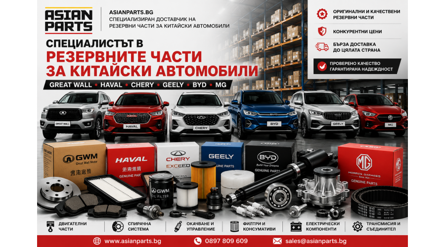AsianParts.bg – специализиран доставчик на резервни части за китайски автомобили в България