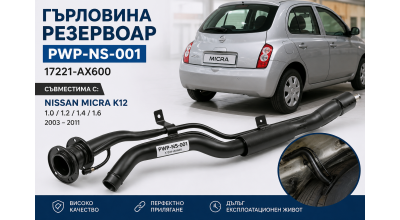 Гърловина резервоар 17221-AX600 Nissan Micra K12 – симптоми и смяна